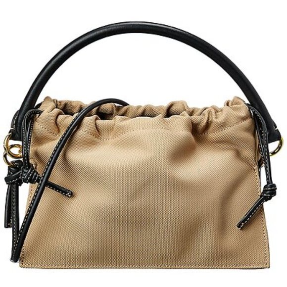 SOLD Yuzefi Larger Bom Black Khaki Leather Canvas NWT - Picture 2 of 8